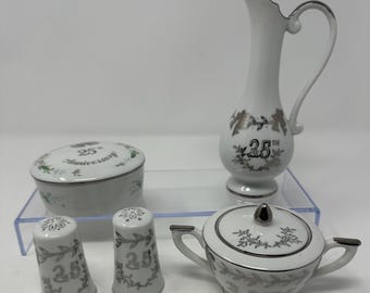 Set of Vintage Lefton China  25th Wedding Anniversary Pieces