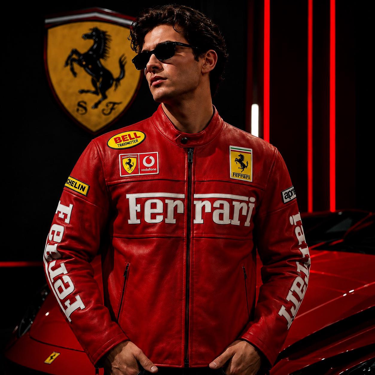 Ferrari red leather jacket - Etsy 日本