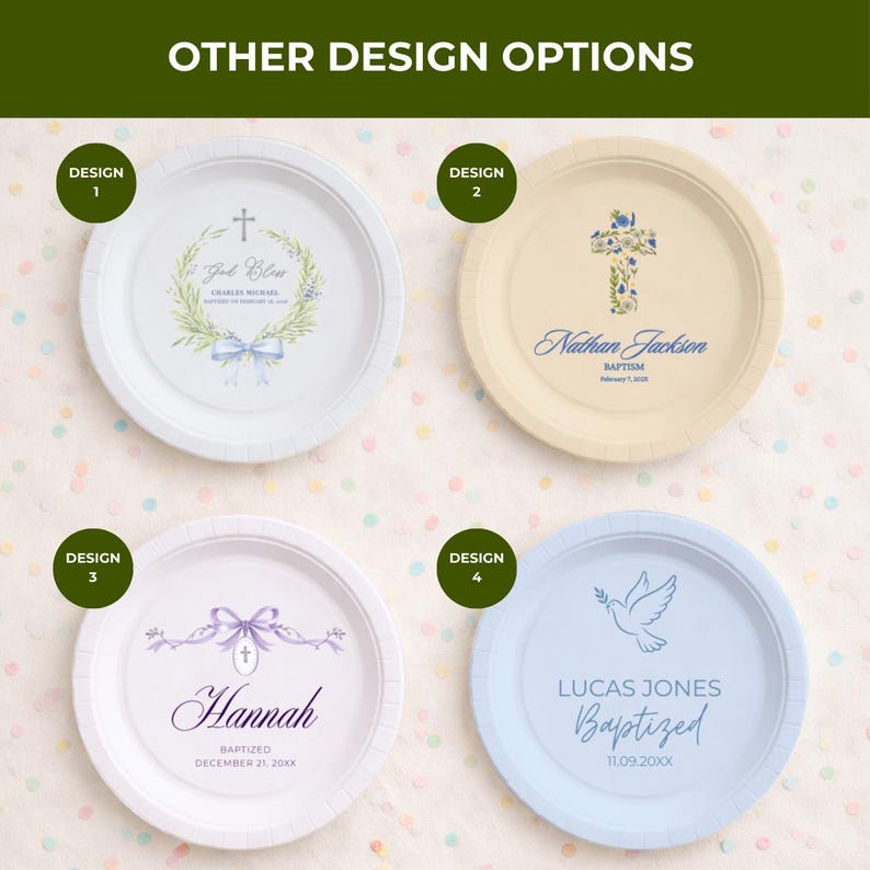 Personalized Baptism Paper Plates | Custom Christening & First ...