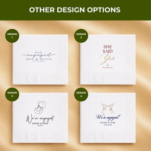 Engagement Napkins | We Are Engaged | Personalized Paper Wedding Napkins, Custom Cocktail or Luncheon Napkins for Engagement Party & Event