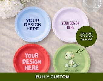 Custom Paper Plates | Birthday, Baptism or First Communion Dessert Plates | Personalized Monogrammed Wedding Dinner Plates | Table Decor