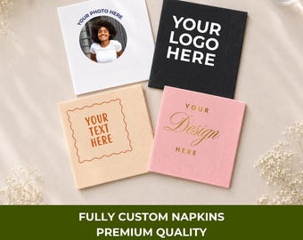 Servilletas personalizadas con tu logotipo | Servilletas fotográficas personalizadas con tu diseño, foto y texto | Servilletas con monograma personalizadas | Decoración de mesa