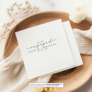 Engagement Napkins | We Are Engaged | Personalized Paper Wedding Napkins, Custom Cocktail or Luncheon Napkins for Engagement Party & Event