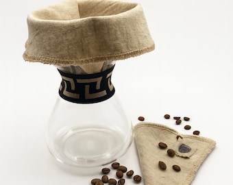 Reusable Cotton Linen Coffee Filter Set: Zero Waste Pour Over