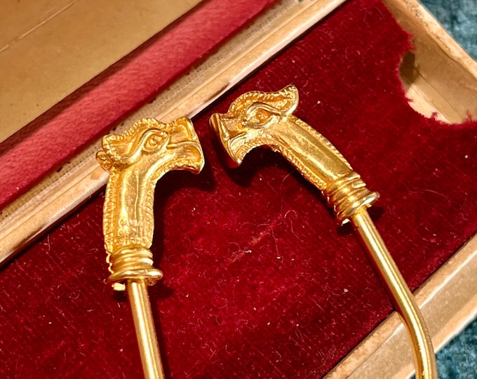 MMA 1992 Double Dragon Key Ring, Metropolitan Museum Vintage Gold Tone Dragon Clasp, Museum Replica Collectible Accessory