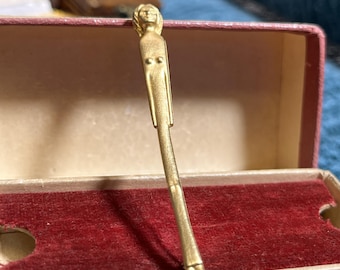 Vintage 1990s ICNS Brooch . Tribal Woman Design . Museum-Inspired Costume Jewelry