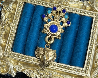 Vintage French Peace Dove Brooch Bird Dangle Brooch Gold Tone Animal Brooch Statement Vintage Jewelry