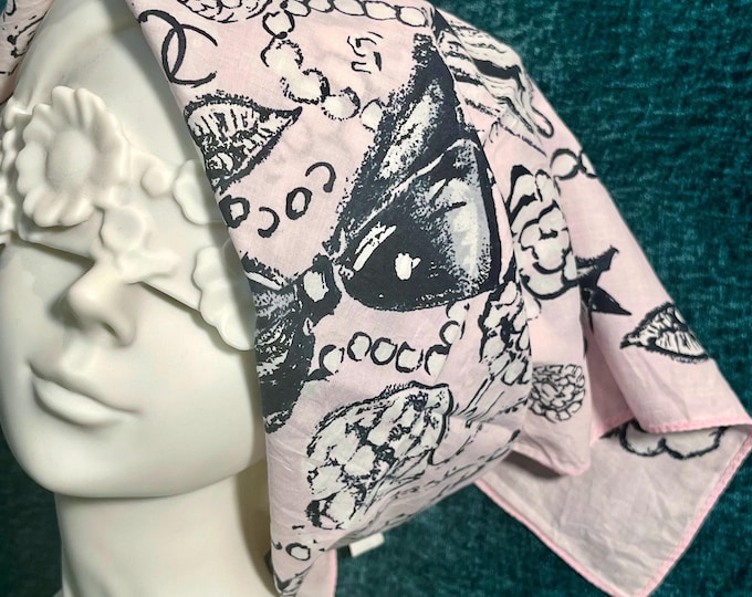 Vintage CHANEL Cotton Scarf Set, 1993 Italian Designer Trio