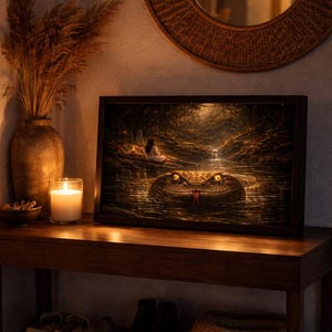 Commercial Use Digital Art – Mystic Snake Fantasy, Atmospheric Dark Forest Art