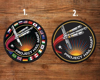 Project Hail Mary Inspired Printed Patch | Embroidered Border Iron-On Patch | Space Mission Sci-Fi Rocket Patch