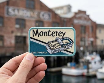 Monterey California Embroidered Patch – Sardine Can Travel Souvenir for Jacket Backpack Hat