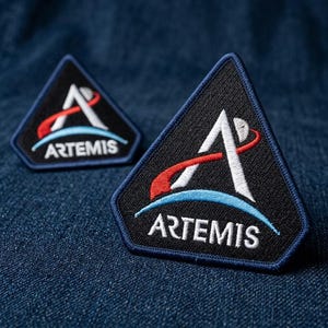 NASA Artemis Mission Embroidered Patch, Moon Landing Program Iron on Patches, Space Exploration Badge for Jackets, Astronaut Science Gift