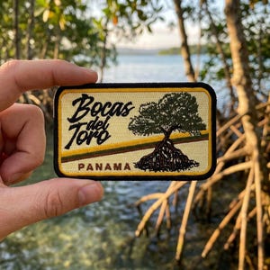 Bocas del Toro Panama Embroidered Mangrove Tree Patch – Tropical Travel Souvenir for Bag Jacket Backpack