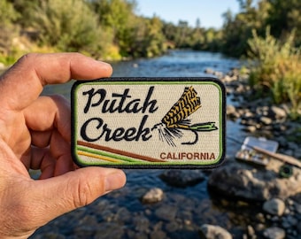 Putah Creek California Embroidered Patch – Fly Fishing Travel Souvenir for Jacket Backpack Hat