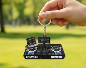 Personalized Acrylic Keychain: DJ Mixer Headphone Accessory - Etsy