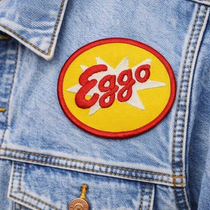 Eggo Waffle Embroidered Iron On Patch, Retro Breakfast Patch, Funny Food Patch, Vintage Eggo Logo Badge for Jacket Backpack Hat