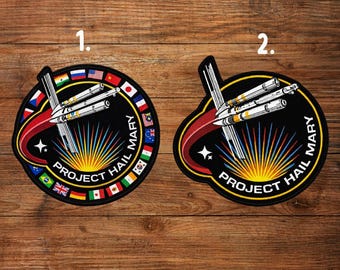 Project Hail Mary Inspired Printed Patch | Embroidered Border Iron-On Patch | Space Mission Sci-Fi Rocket Patch