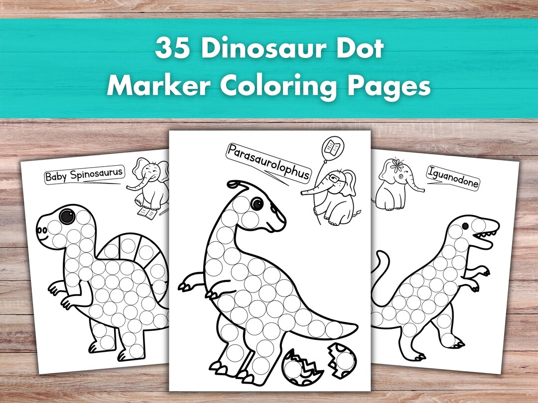 Dinosaur Dot Marker Coloring Pages, Do A Dot Activity for Pre-schoolers ...