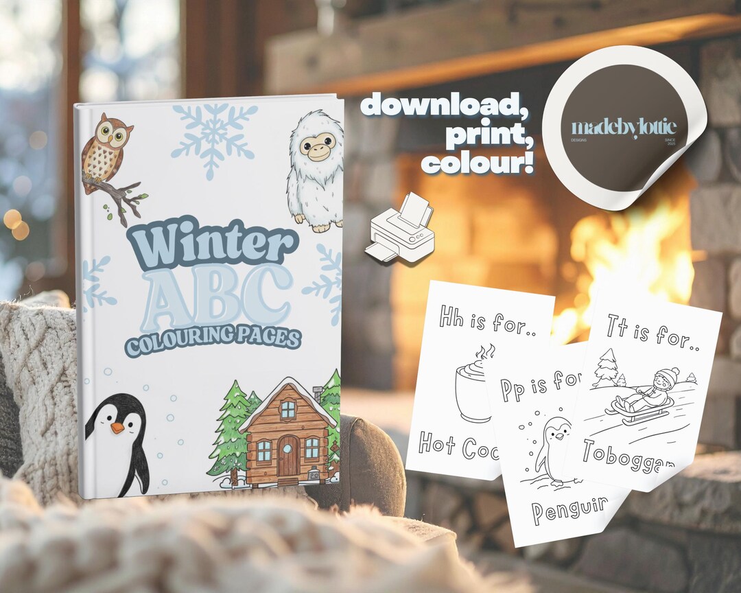 Winter Abc Winter ABC Coloring Pages | Kids Printable Activity (digital Download ...