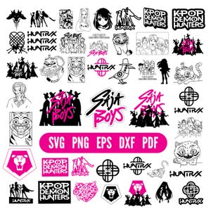 Huntrix Kpop Demon Hunters PNG SVG, Kpop Idol Group Shirt design,Girl Dinner Png,Saja Boys Girls Bands Png,Huntrix fans,Digital Download