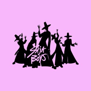 Huntrix Kpop Demon Hunters PNG SVG, diseño de camiseta de grupo de ídolos Kpop, cena de chicas PNG, bandas de chicos y chicas Saja PNG, fans de Huntrix, descarga digital