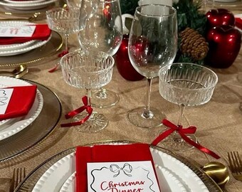Editable Christmas Dinner Menu Template: Holiday Buffet Sign (Digital Download)