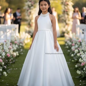 red and white formal dresses Red and white polka dot long chiffon dress 5157 – Xiaolizi main image 1