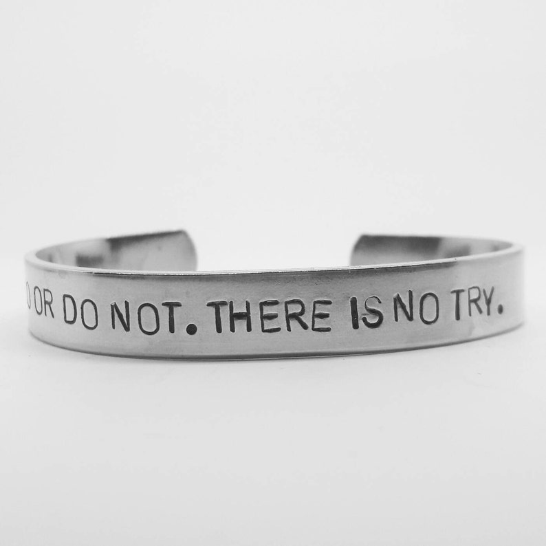 Do or do not there is no try yoda quote hand stamped star etsy