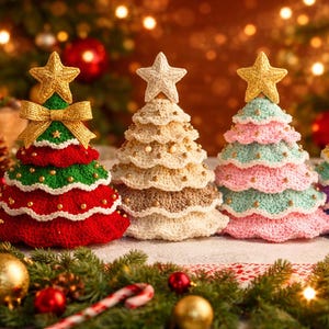 Mini Ruffled Christmas Tree CROCHET PATTERN | Crochet Pattern PDF Digital Download Festive Decor | Layered Tree | Amigurumi | Crochet star