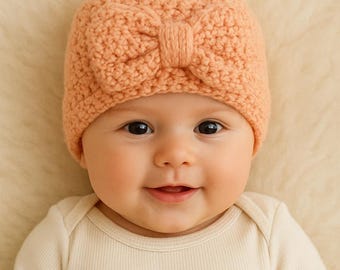 Baby Hat Pattern • Crochet Turban Pattern • Baby Beanie Crochet Pattern PDF •Star Stitch Big Bow  Hat Tutorial
