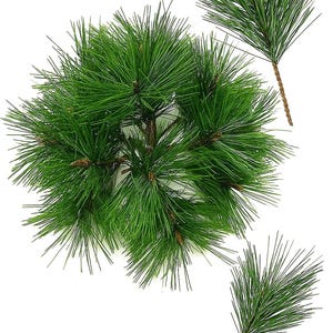 Artificial Pine Needle Branches – Small Evergreen Twigs Stems, Holiday Pine Picks for Christmas Tree & Winter Decorations