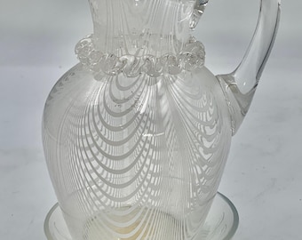 Jarra de cristal antigua de Nailsea