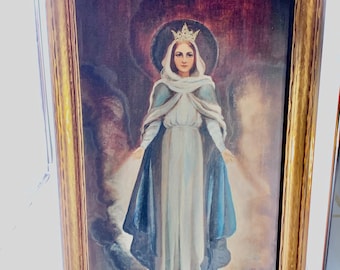 Cuadro firmado, óleo sobre lienzo "Figura Sagrada"