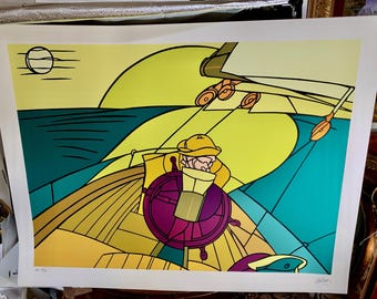 Litografía de Valerio Adami "El Marinero" sellada y firmada