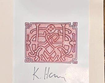 Impresión en color sobre papel según Keith Haring