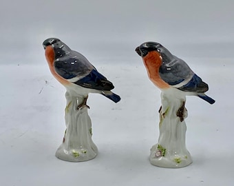 Par de figuras de pájaros Meissen vintage