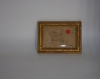 Ilustración clásica de pintura en acuarela de Joan Miró