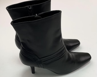 Botines vintage de cuero auténtico Dorothy Perkins / Tacón bajo con punta cuadrada