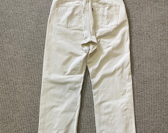 Vintage Levi's 517 bootcut-jeans, 1997 gebroken wit denim, zwarte lip, W36 L34