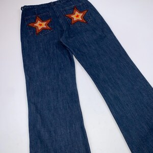 M.i.h Jeans High Rise Flare Jeans | Embroidered Star Pockets, Rigid Denim W29/W30 image 12