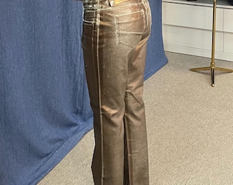 Metallic Denim Jeans  Gold Coated Ascari, Size M