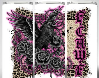 F-CAW-F Gothic Raven Tumbler Wrap Roses Funny Rude Humor Digital Download (PNG)