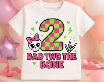 Bad Two The Bone Girl Png, 2nd Birthday Sublimation Design (Digital Download)