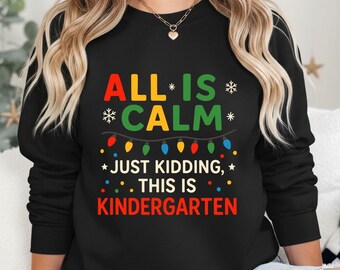 Funny Kindergarten Teacher Christmas SVG PNG, School Shirt Design (Digital Download)