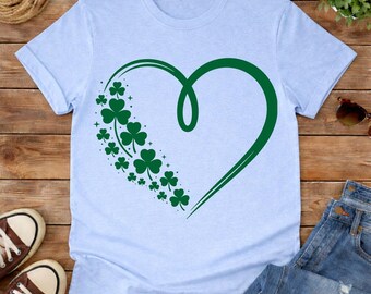 Lucky Shamrock Heart SVG, St Patrick’s Day Clover Design (png, svg, eps)