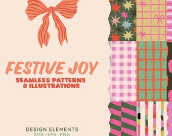 Christmas Seamless Patterns & Illustrations Bundle