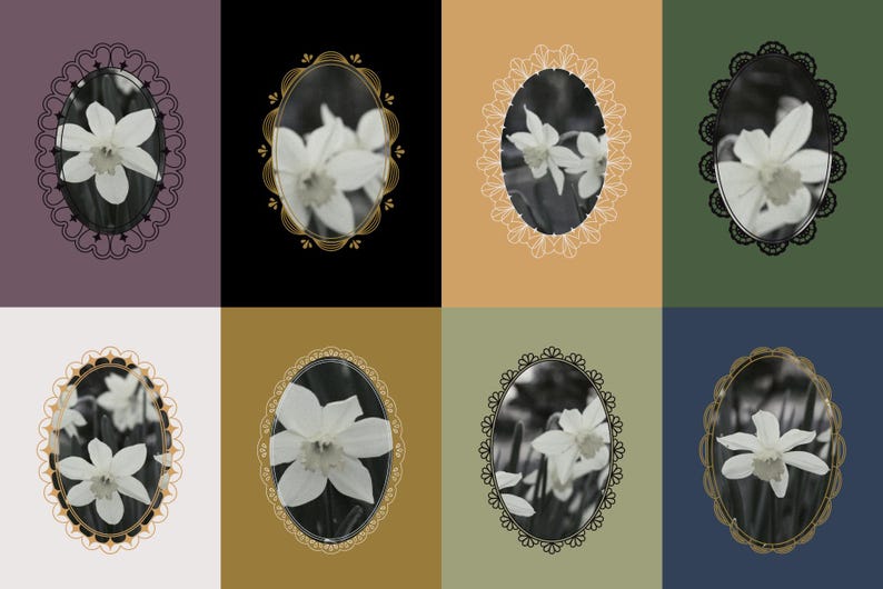 Lace Frame SVG Bundle, Elegant Ornamental Borders, Oval and Circle ...
