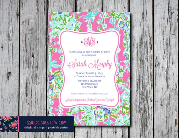lilly pulitzer baby shower invitations