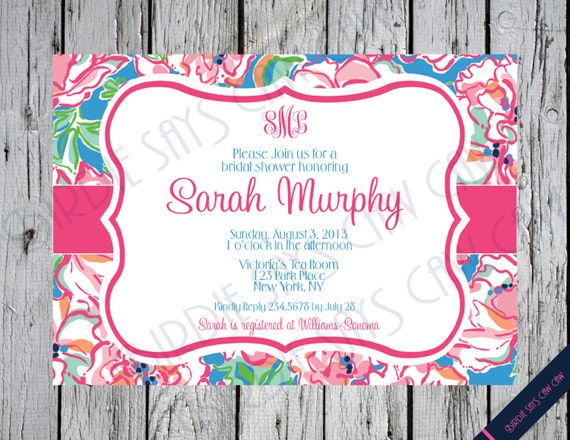 lilly pulitzer baby shower invitations