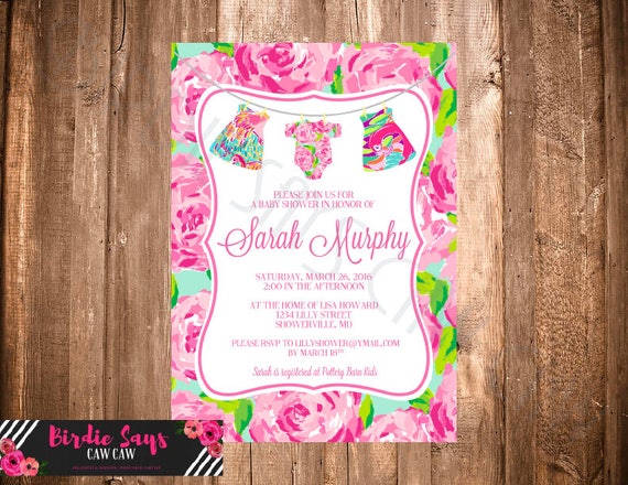 lilly pulitzer baby shower invitations